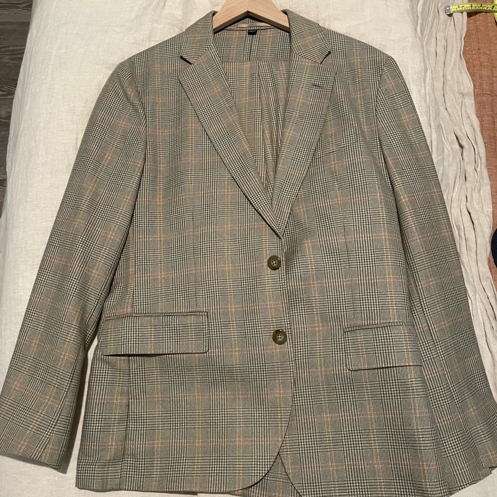 J. Crew Men's Green Plaid Suit